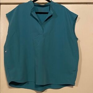 Figs Teal Sleeveless Top